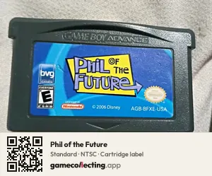 Phil of the Future Game Boy Advance, NTSC cartridge label