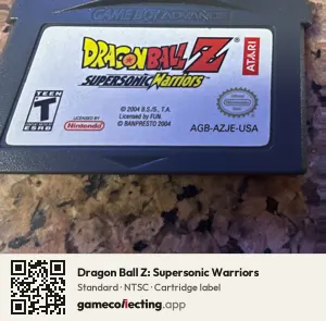 Dragon Ball Z: Supersonic Warriors Game Boy Advance, NTSC cartridge label