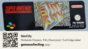 SimCity Super Nintendo Entertainment System, PAL cartridge label
