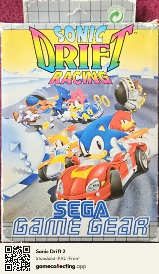Sonic Drift 2 Sega Game Gear, PAL box front