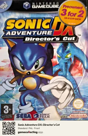 Sonic Adventure DX: Director's Cut Nintendo GameCube, PAL box front