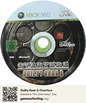 Guilty Gear 2: Overture Xbox 360, PAL disc