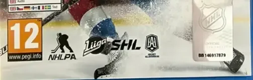 NHL 24, the PEGI square on its front