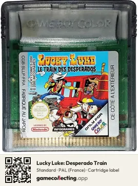 Lucky Luke: Desperado Train Game Boy Color, PAL cartridge label