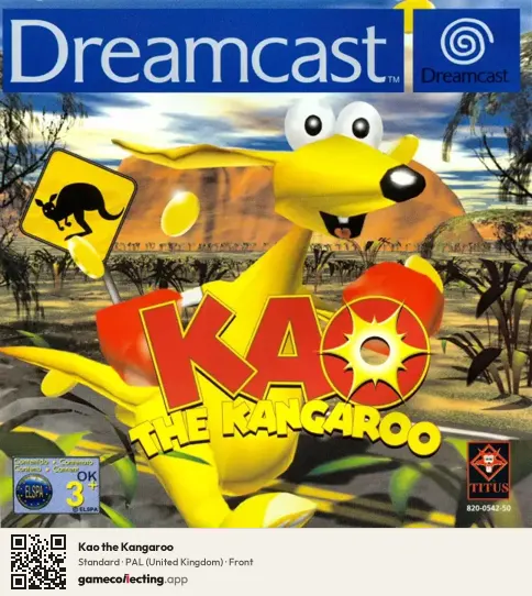 Kao the Kangaroo Sega Dreamcast, United Kingdom box front