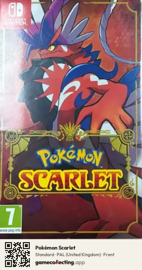 Pokémon Scarlet Nintendo Switch, United Kingdom box front