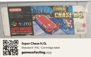 Super Chase H.Q. Super Nintendo Entertainment System, PAL cartridge label