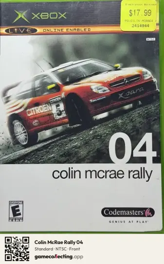 Colin McRae Rally 04 Xbox, NTSC box front