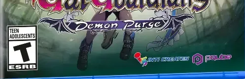 Gal Guardians: Demon Purge, the ESRB box on its front