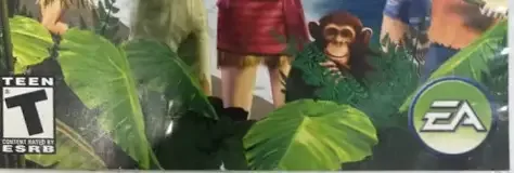 The Sims 2: Castaway, the ESRB box on its front
