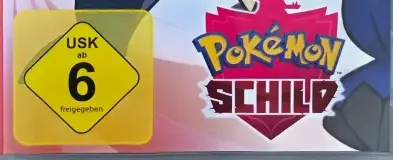 Pokémon Shield, the USK square on its front