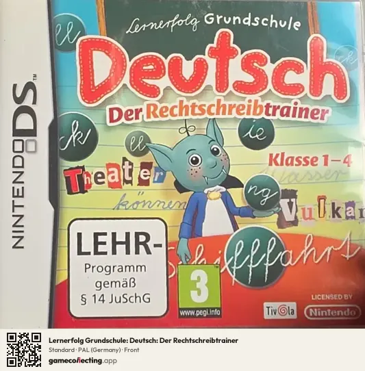 Lernerfolg Grundschule: Deutsch: Der Rechtschreibtrainer Nintendo DS, Germany box front