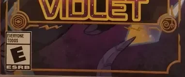 Pokémon Violet, the ESRB box on its front