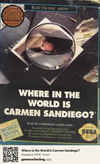 Where in the World Is Carmen Sandiego? Sega Mega Drive / Genesis, NTSC box front