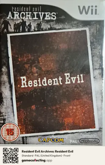 Resident Evil Archives: Resident Evil Nintendo Wii, United Kingdom box front