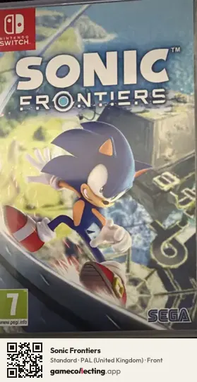 Sonic Frontiers Nintendo Switch, United Kingdom box front