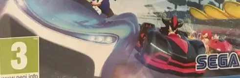 Team Sonic Racing, the PEGI square on its front