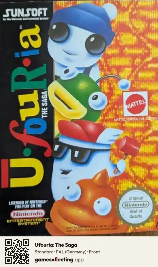Ufouria: The Saga Nintendo Entertainment System, Germany box front
