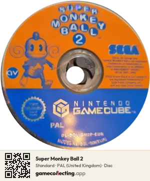 Super Monkey Ball 2 Nintendo GameCube, PAL disc