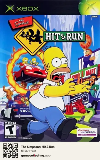 The Simpsons: Hit & Run Xbox, NTSC box front