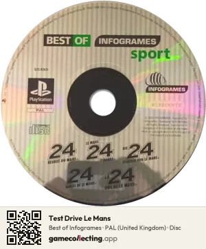 Test Drive Le Mans PlayStation, PAL disc