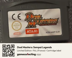 Duel Masters: Sempai Legends Game Boy Advance, PAL cartridge label
