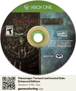 Planescape: Torment and Icewind Dale: Enhanced Editions Xbox One, NTSC disc