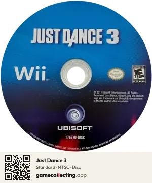 Just Dance 3 Nintendo Wii, NTSC disc