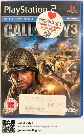 Call of Duty 3 PlayStation 2, United Kingdom box front