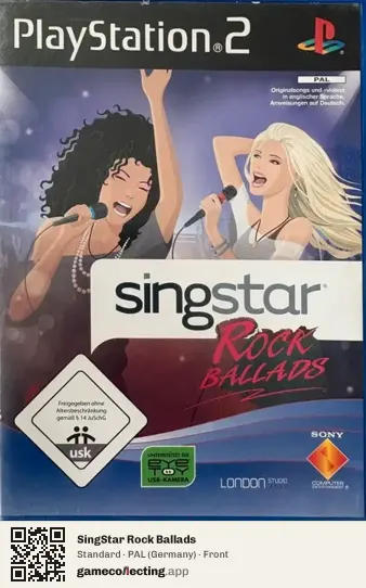 SingStar Rock Ballads PlayStation 2, Germany box front