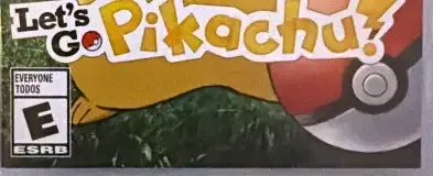Pokémon: Let's Go, Pikachu!, the ESRB box on its front