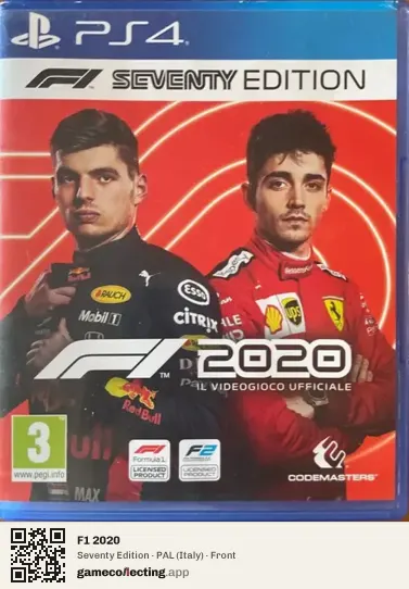 F1 2020 PlayStation 4, Italy box front