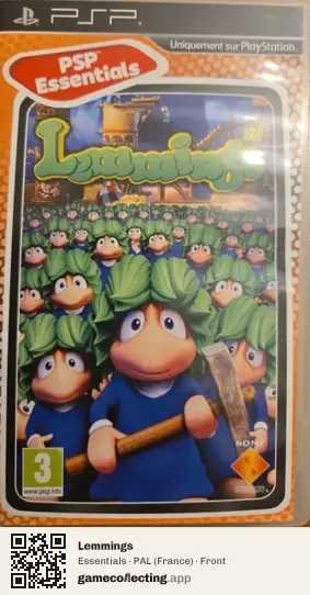 Lemmings PlayStation Portable, France box front