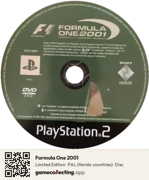 Formula One 2001 PlayStation 2, PAL disc