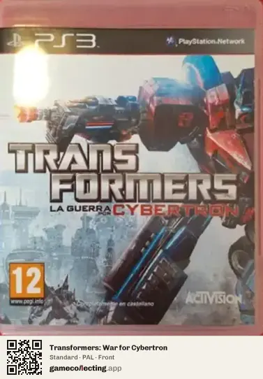 Transformers: War for Cybertron PlayStation 3, PAL box front
