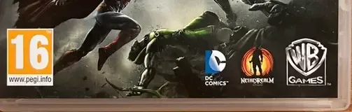 Injustice: Gods Among Us, the PEGI square on its front