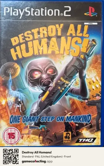 Destroy All Humans! PlayStation 2, United Kingdom box front