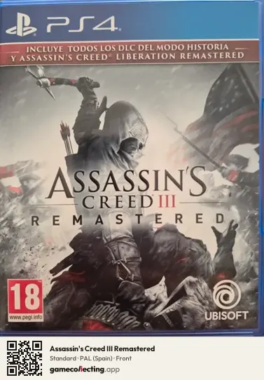Assassin's Creed III Remastered PlayStation 4, Spain box front