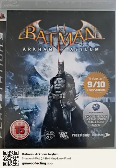 Batman: Arkham Asylum PlayStation 3, United Kingdom box front