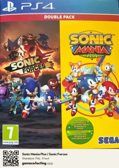 Sonic Mania Plus / Sonic Forces PlayStation 4, PAL box front