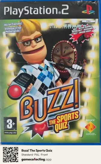 Buzz! The Sports Quiz PlayStation 2, PAL box front