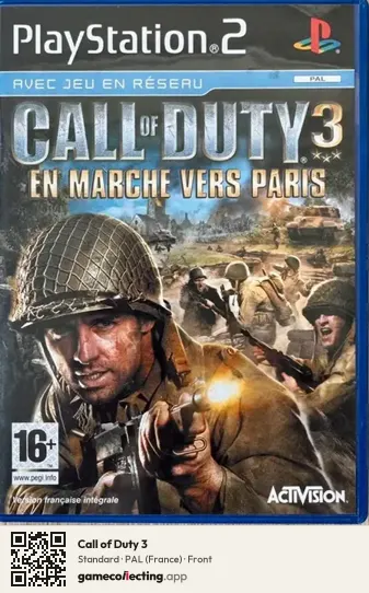 Call of Duty 3 PlayStation 2, France box front
