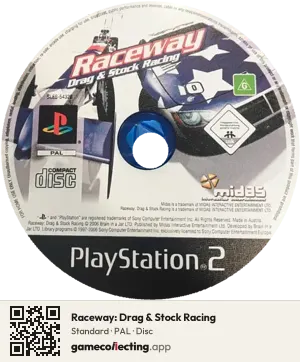 Raceway: Drag & Stock Racing PlayStation 2, PAL disc