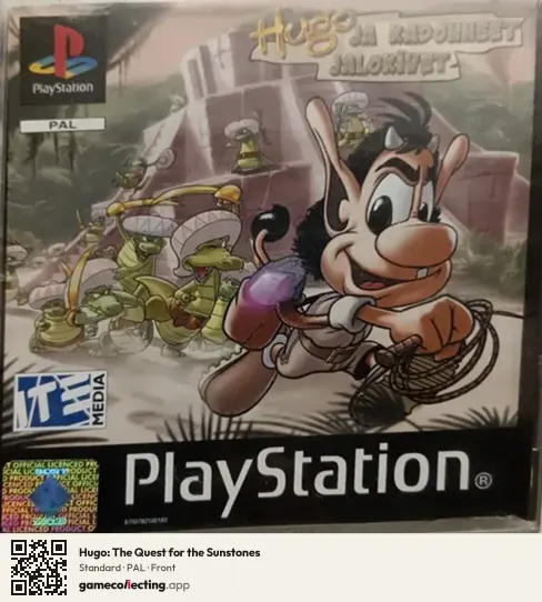 Hugo: The Quest for the Sunstones PlayStation, PAL box front