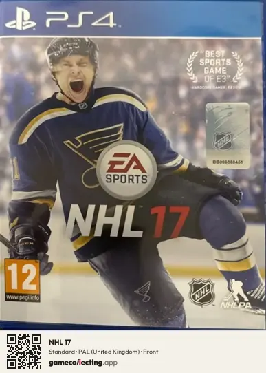 NHL 17 PlayStation 4, United Kingdom box front
