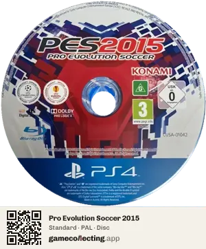 Pro Evolution Soccer 2015 PlayStation 4, PAL disc