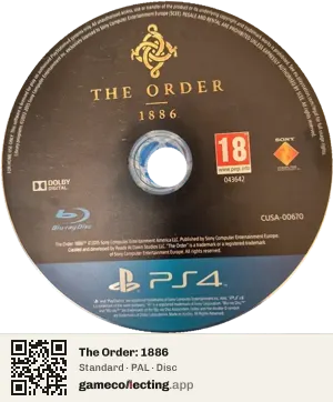 The Order: 1886 PlayStation 4, PAL disc