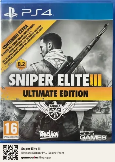 Sniper Elite III PlayStation 4, Spain box front