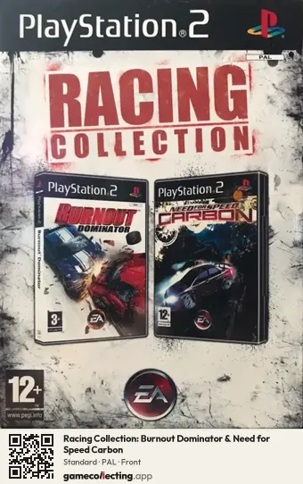 Racing Collection: Burnout Dominator & Need for Speed Carbon PlayStation 2, PAL box front