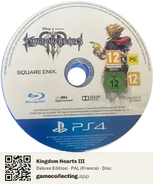Kingdom Hearts III PlayStation 4, PAL disc